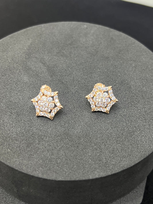 Studs _Rosegold AD stone