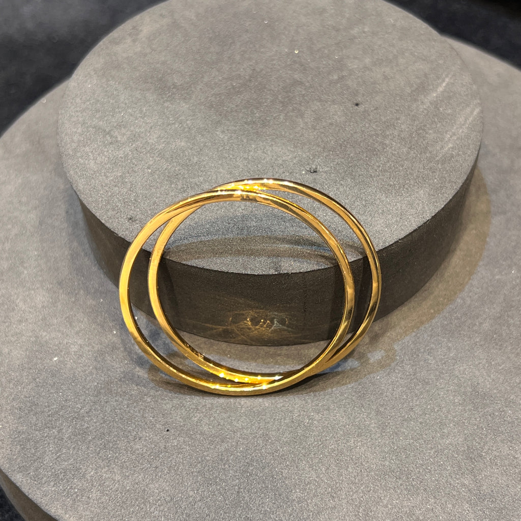 Silver Baby Bangles Gold Finished