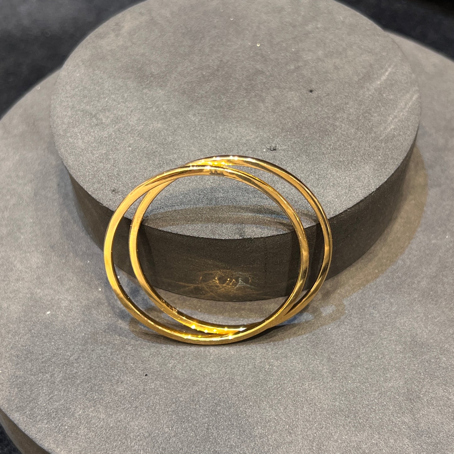 Silver Baby Bangles Gold Finished