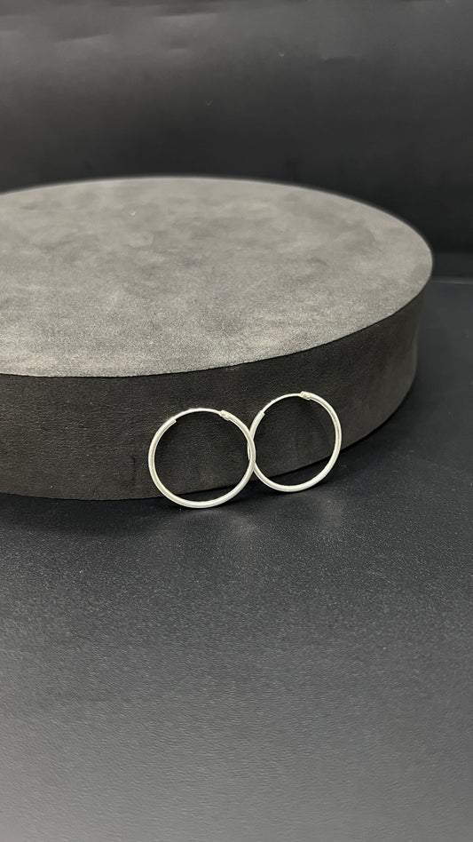 Silver Womens Big Earrings (Earloops)