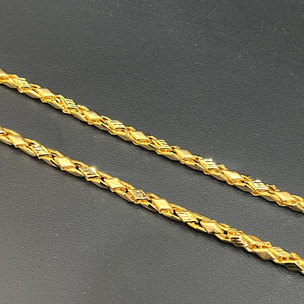 Silver Kathli Chain Two Tone 24inches