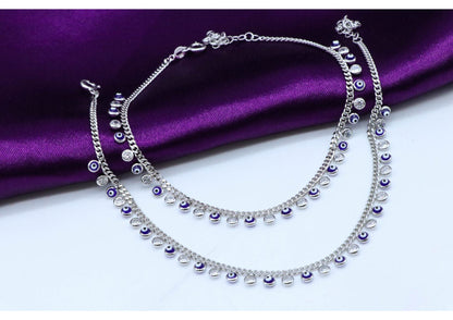 Ladies Anklets _Purple Evil Eye