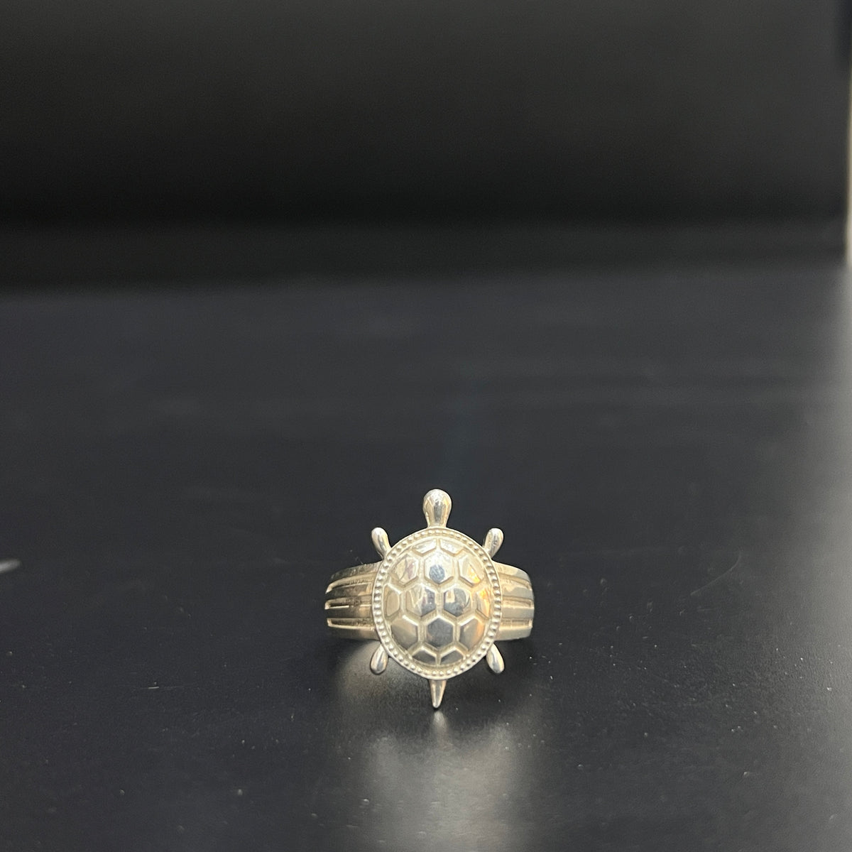 Silver Mens Ring Tortoise Antique Finish 925