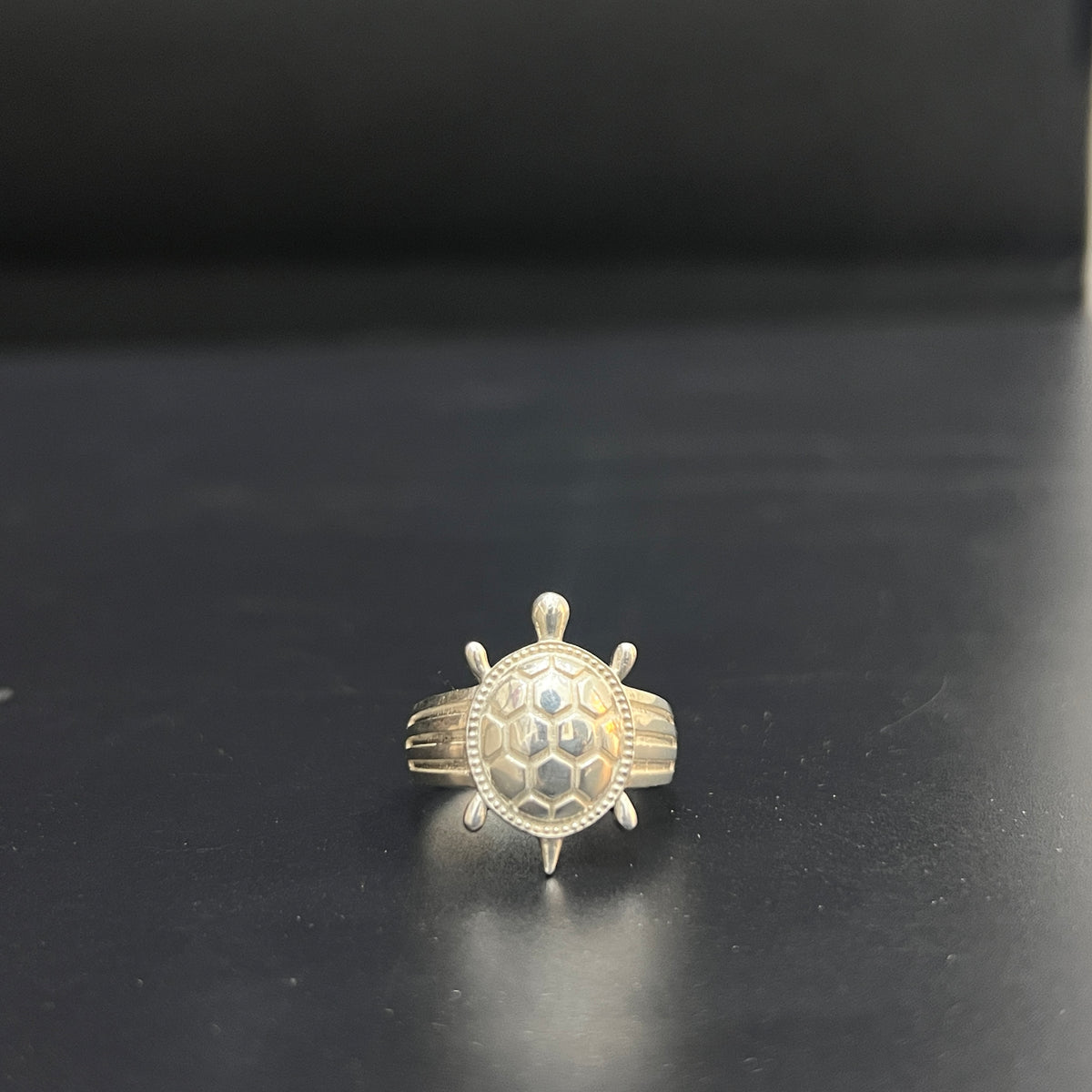 Silver Mens Ring Tortoise Antique Finish 925