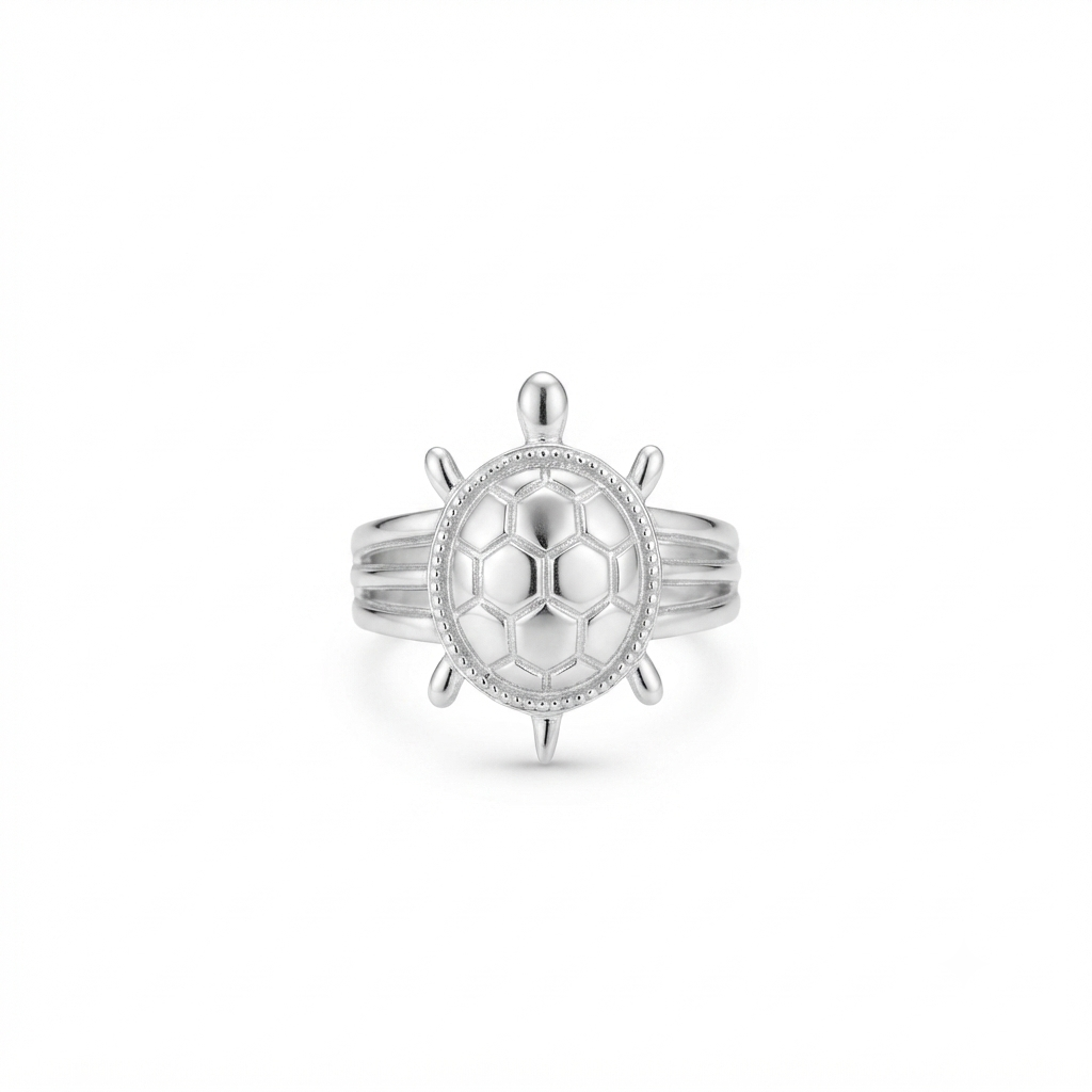 Silver Mens Ring Tortoise Antique Finish 925