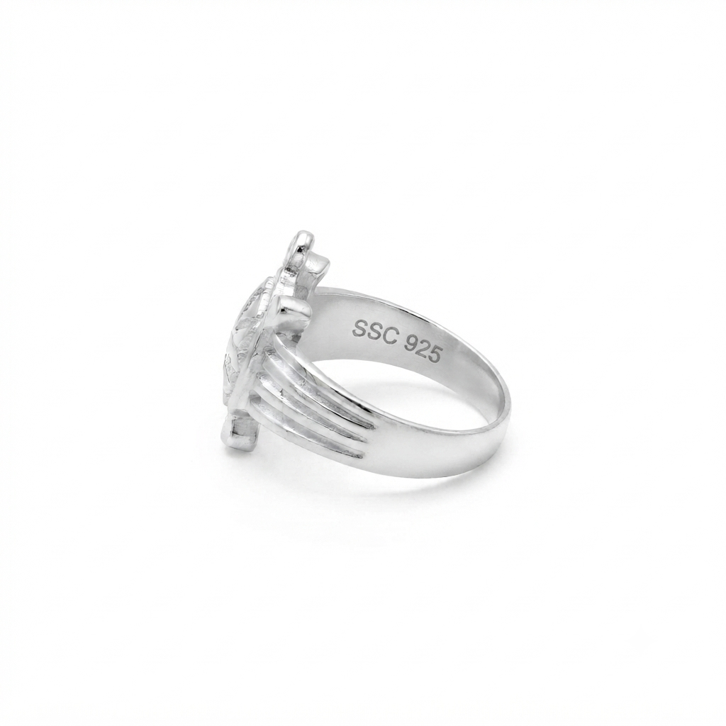 Silver Mens Ring Tortoise Antique Finish 925