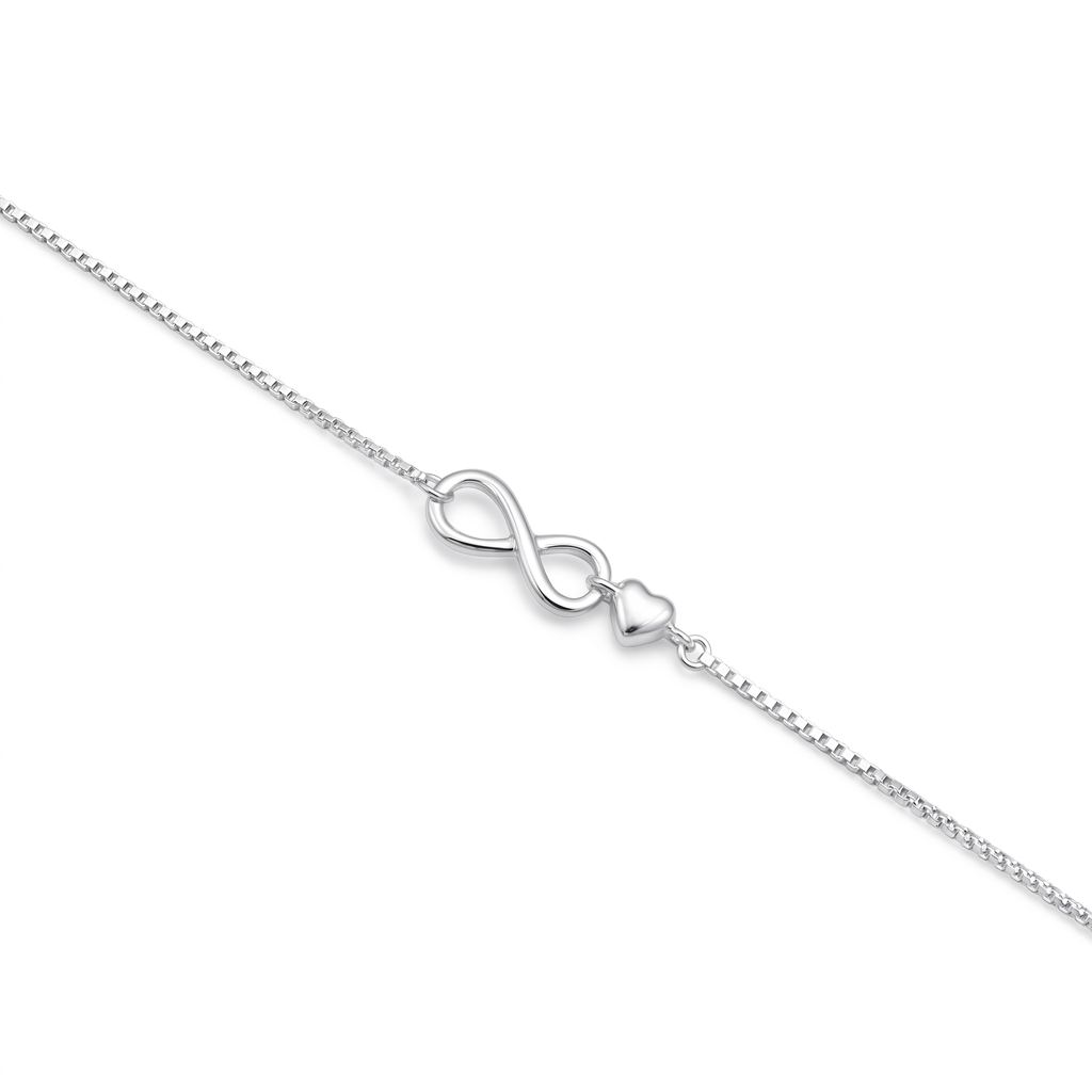 Silver Ladies Bracelet Infinity Sparkle With Stone 925