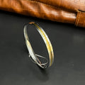 Silver Mens Kada Classic Punjabi Dual Tone DS08 R
