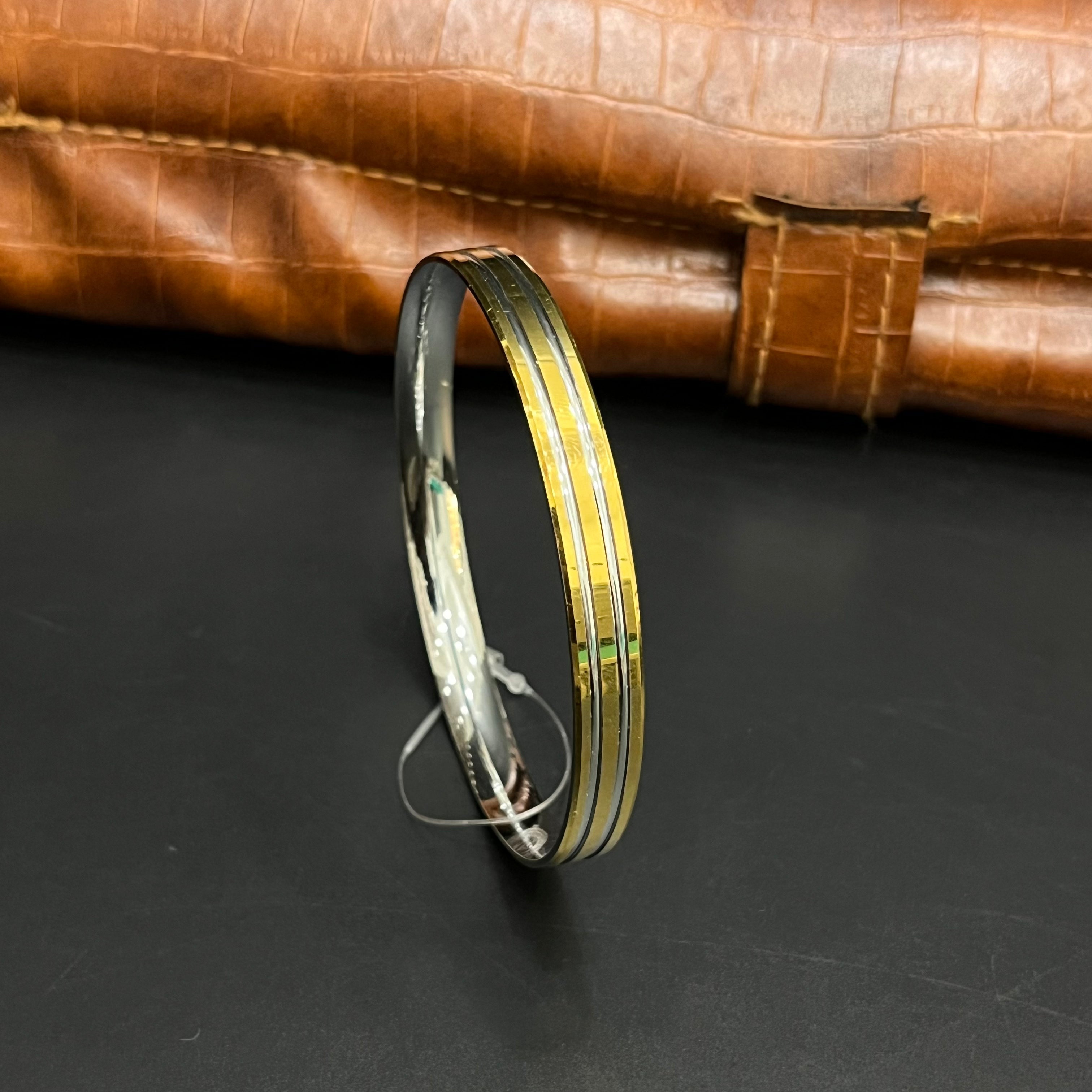 Silver Mens Kada Classic Dual Tone DS09 R