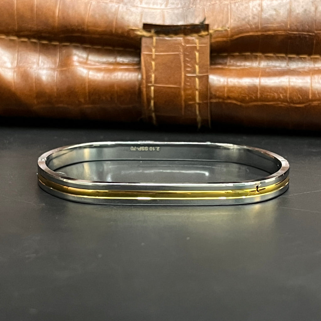 Silver Mens Kada Classic Oval Dual Tone DS10 R