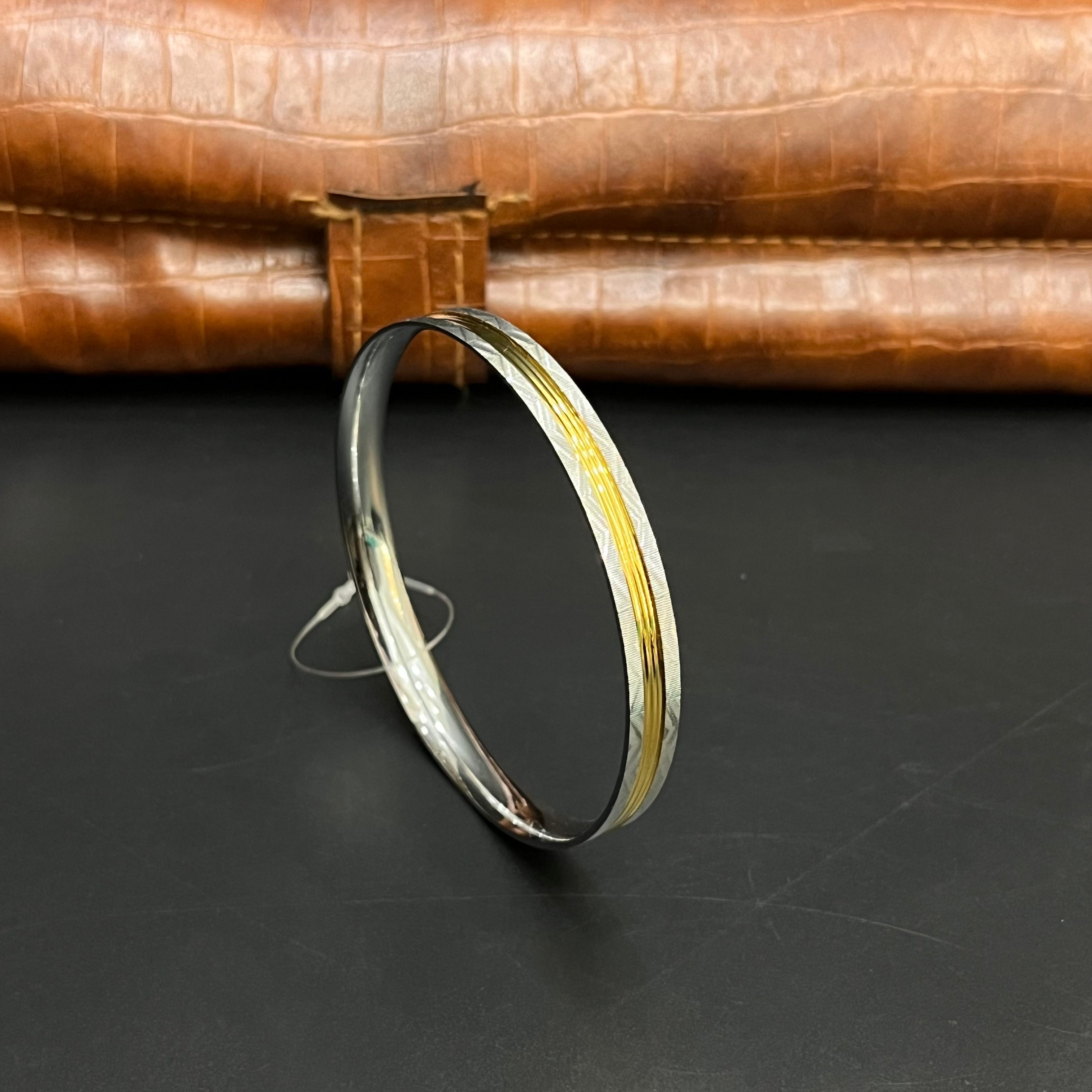 Silver Mens Kada Classic Dual Tone DS16 R
