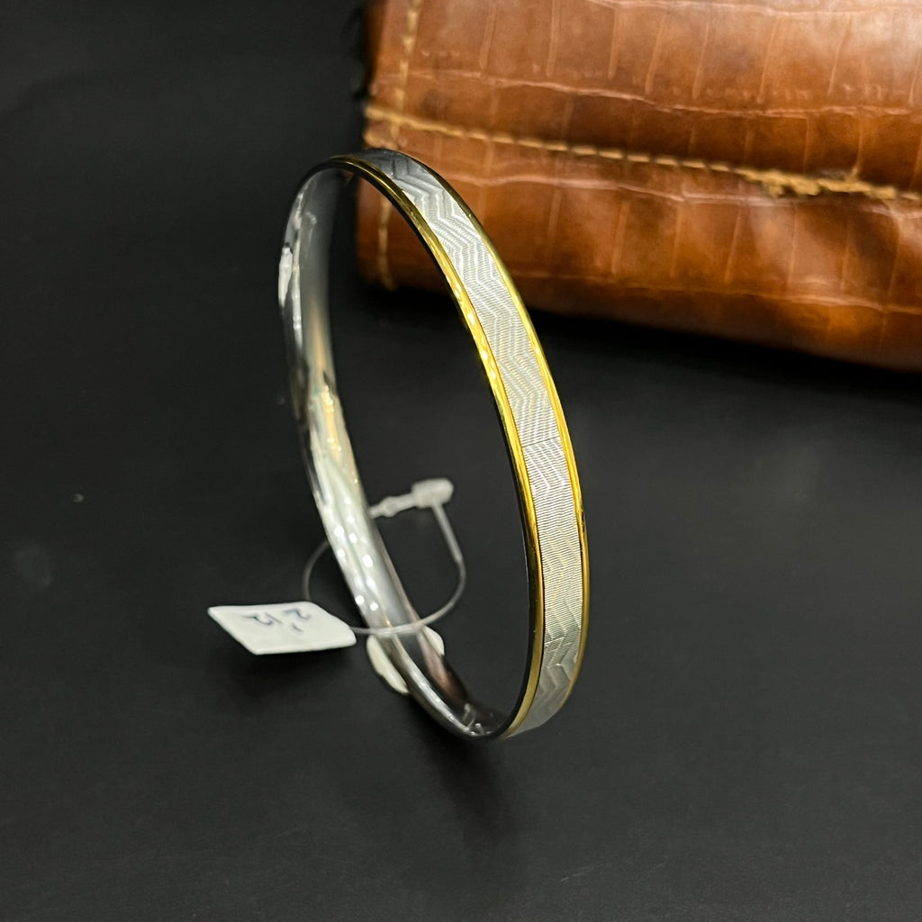 Silver Mens Kada Classic Dual Tone DS19 R