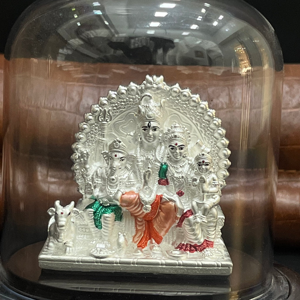 Silver Idol Lord Shiva Parvathy Ganesha Murughar 999