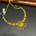 Silver Ladies Necklace Antique Lakshmi And Elephant Art Gold Finish 925