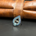 Silver Ladies Ring Royal Multi Blue Evil Eye 925