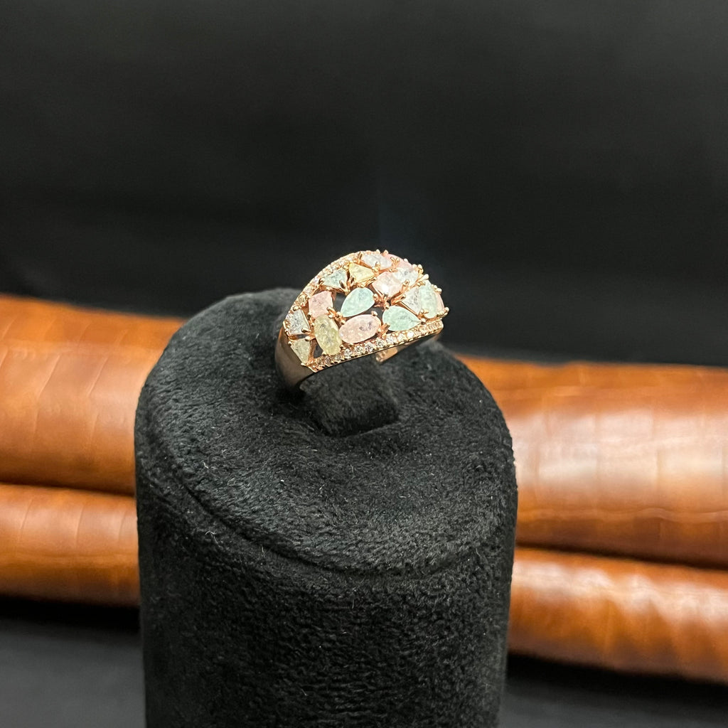 Silver Ladies Ring Royal Oceanic Multicolour Rose Gold 925