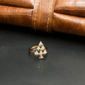 Silver Ladies Ring Classic Triangle Crystal Multicolour Rose Gold 925