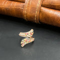 Silver Ladies Ring Fancy Multi Colour Stone Rose Gold 925