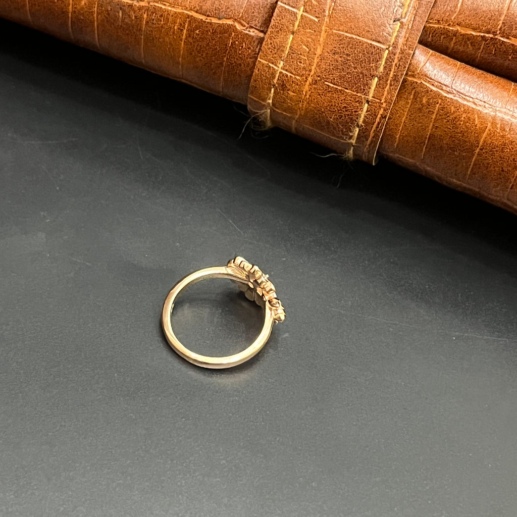 Silver Ladies Ring Classic Floral 3D Rose Gold 925