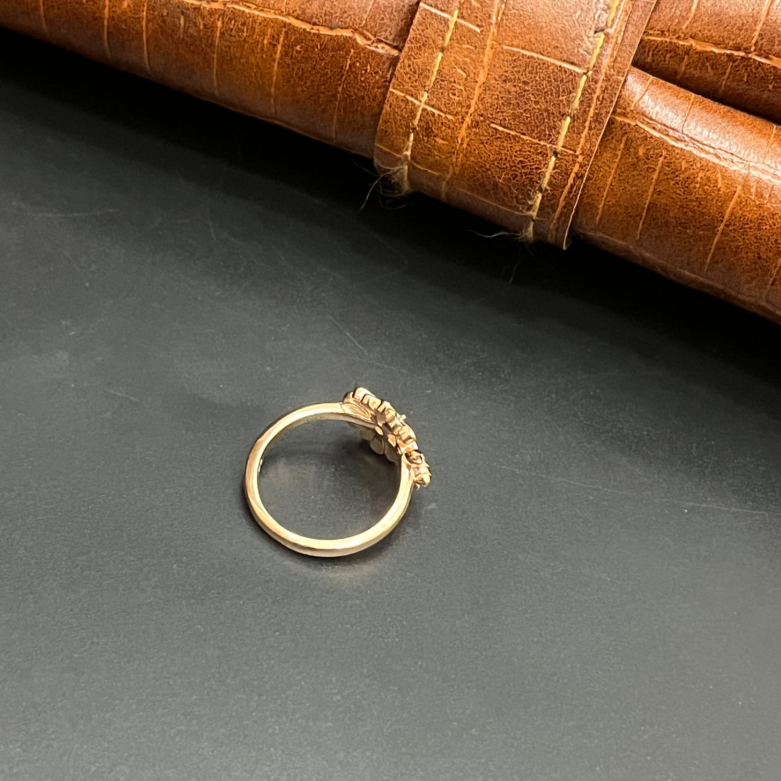 Silver Ladies Ring Classic Floral 3D Rose Gold 925