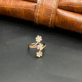 Silver Ladies Ring Three Petal Leaf Rose Gold 925
