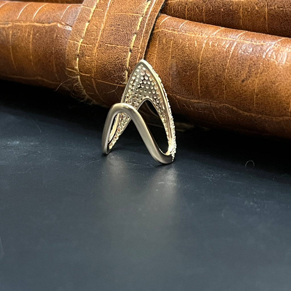 Silver Ladies Ring Vanki Rose Gold DS3 925 (Check Stone )