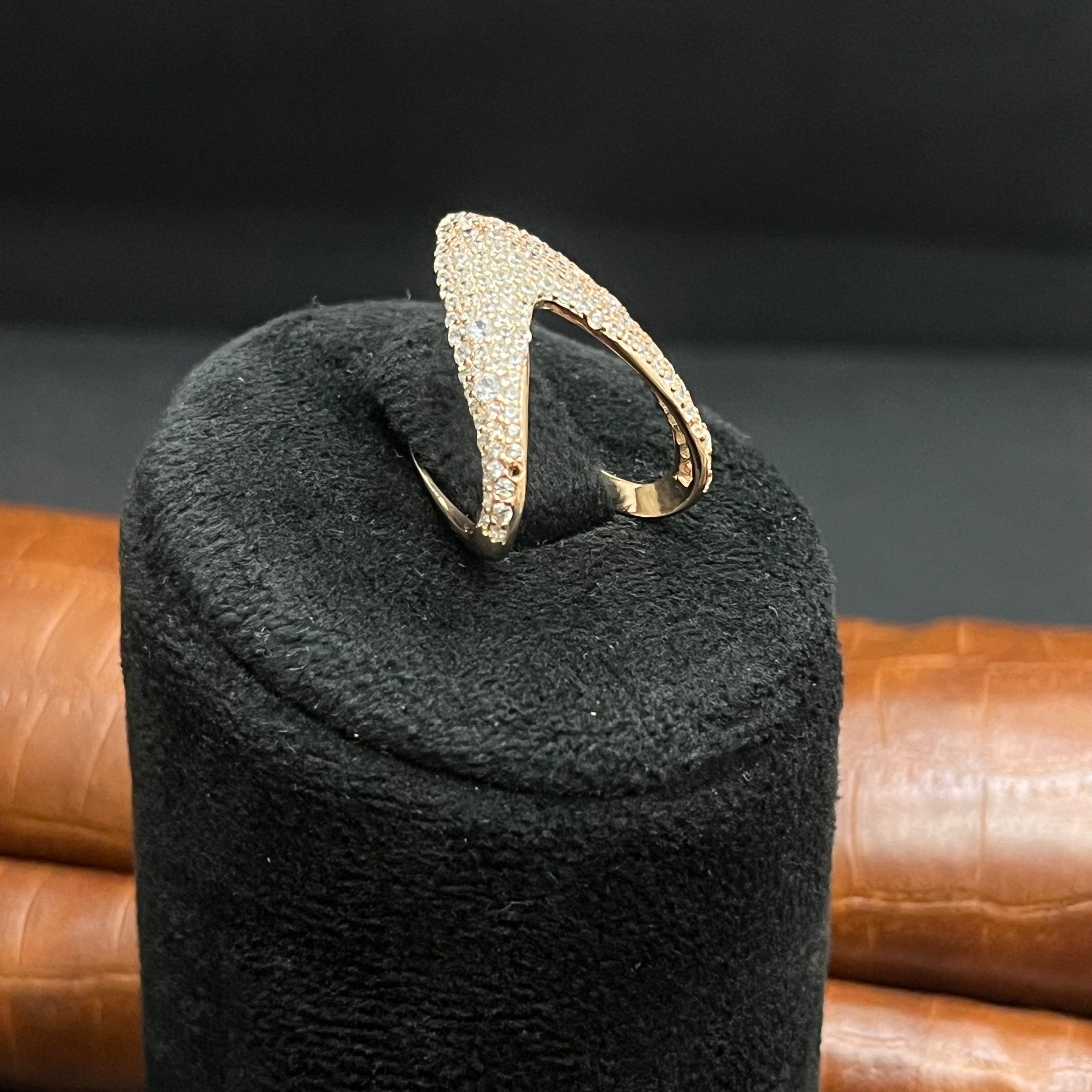 Silver Ladies Ring Vanki Rose Gold DS3 925 (Check Stone )