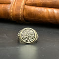 Silver Mens Ring Premium Antique Floral Textured 925