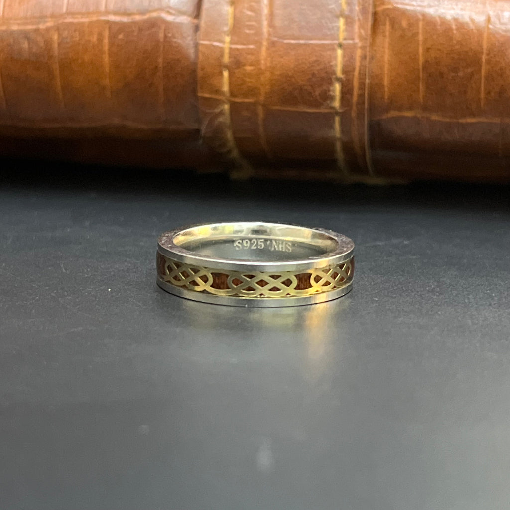 Silver Mens Ring Fancy Interlace MD02 925