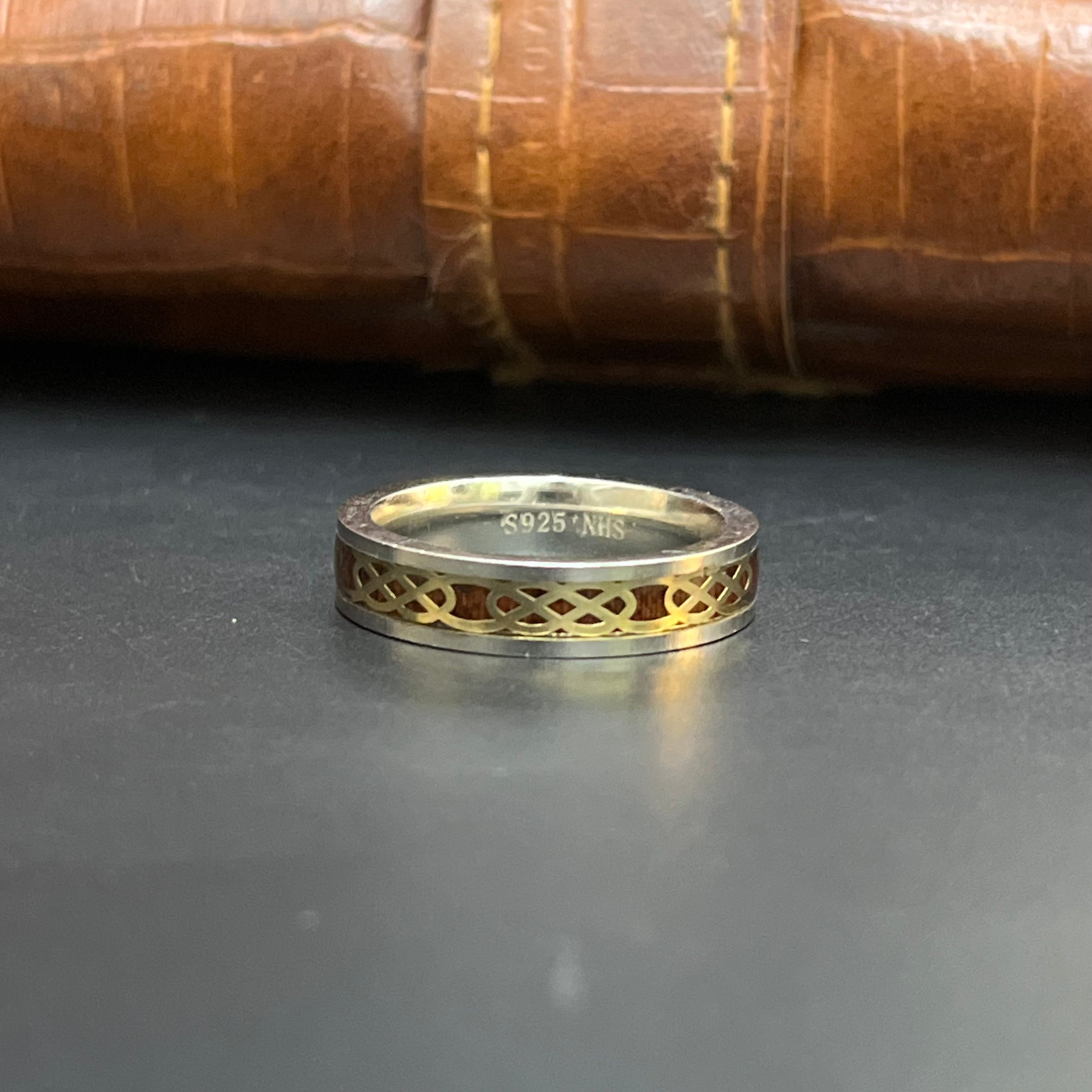 Silver Mens Ring Fancy Interlace MD02 925