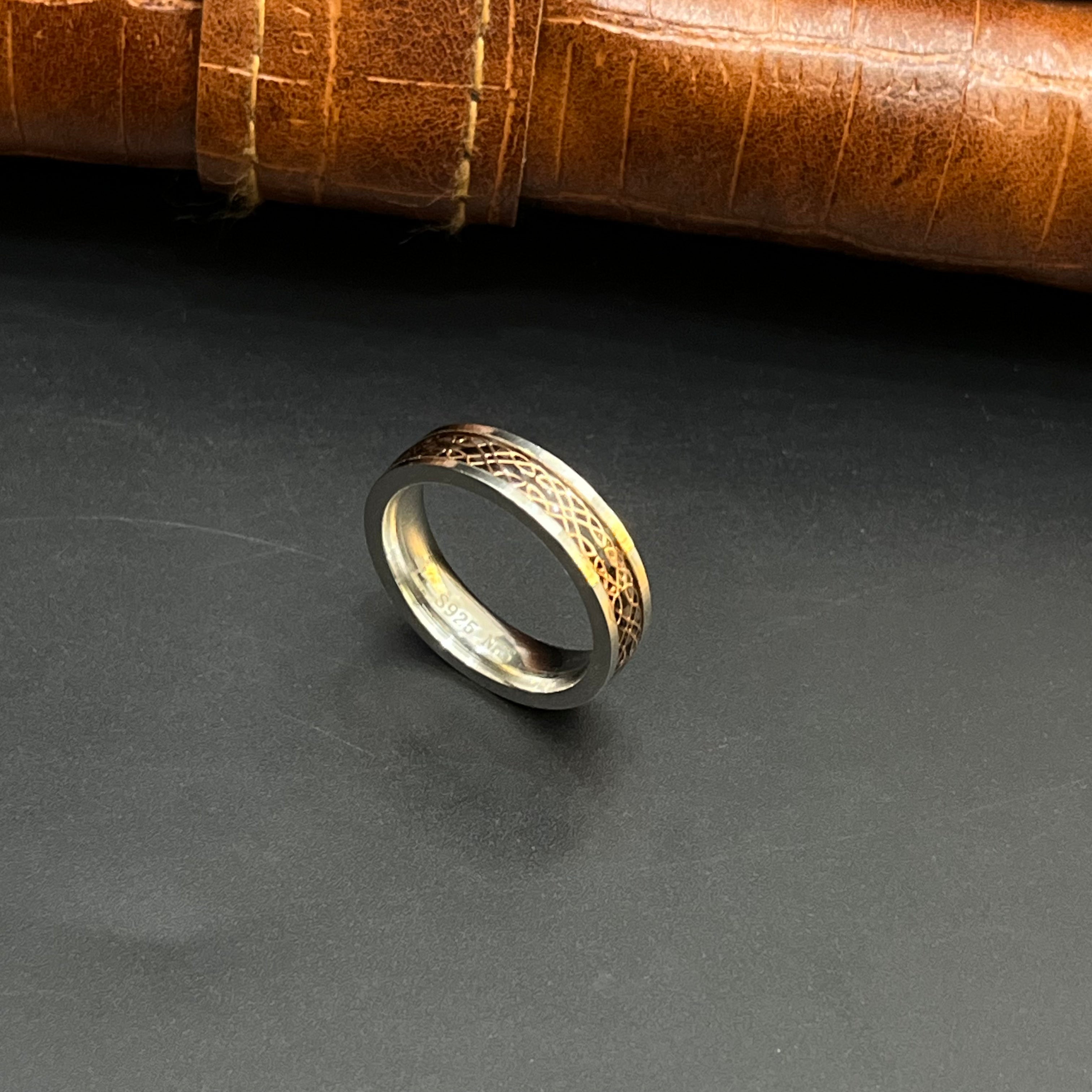 Silver Mens Ring Fancy Interlace MD01 925