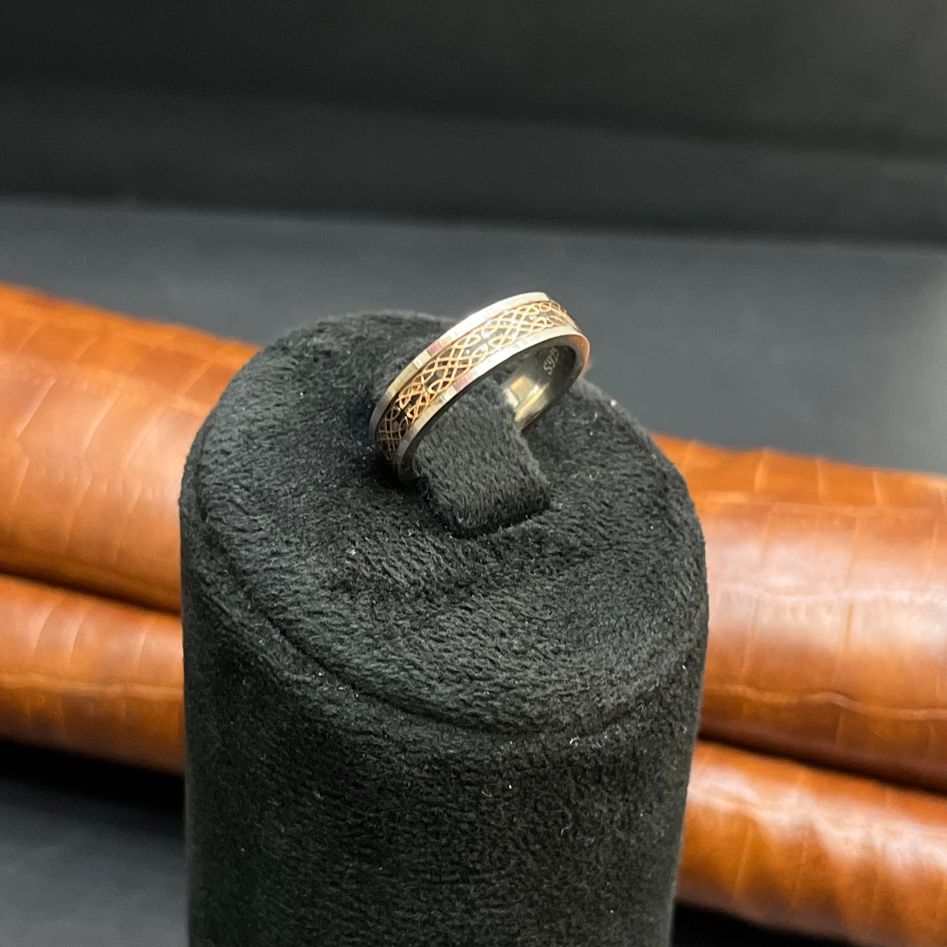 Silver Mens Ring Fancy Interlace MD01 925