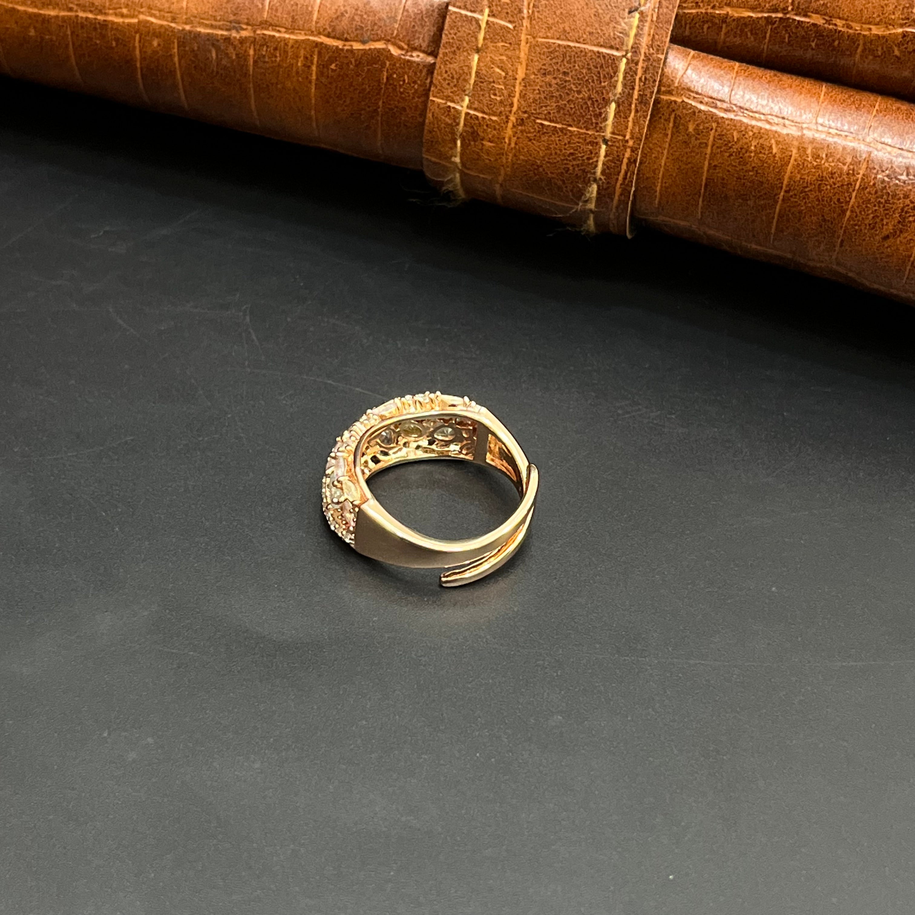 Silver Ladies Ring Fancy Multi Colour Rose Gold 925
