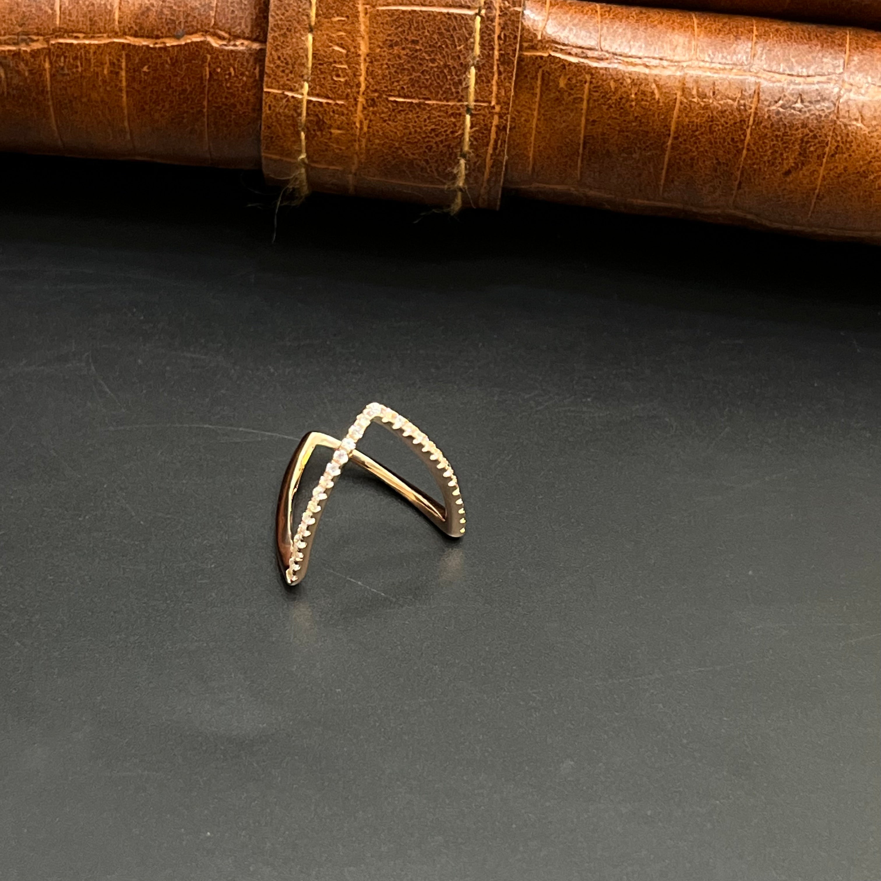 Silver Ladies Ring Vanki Rose Gold DS1 925