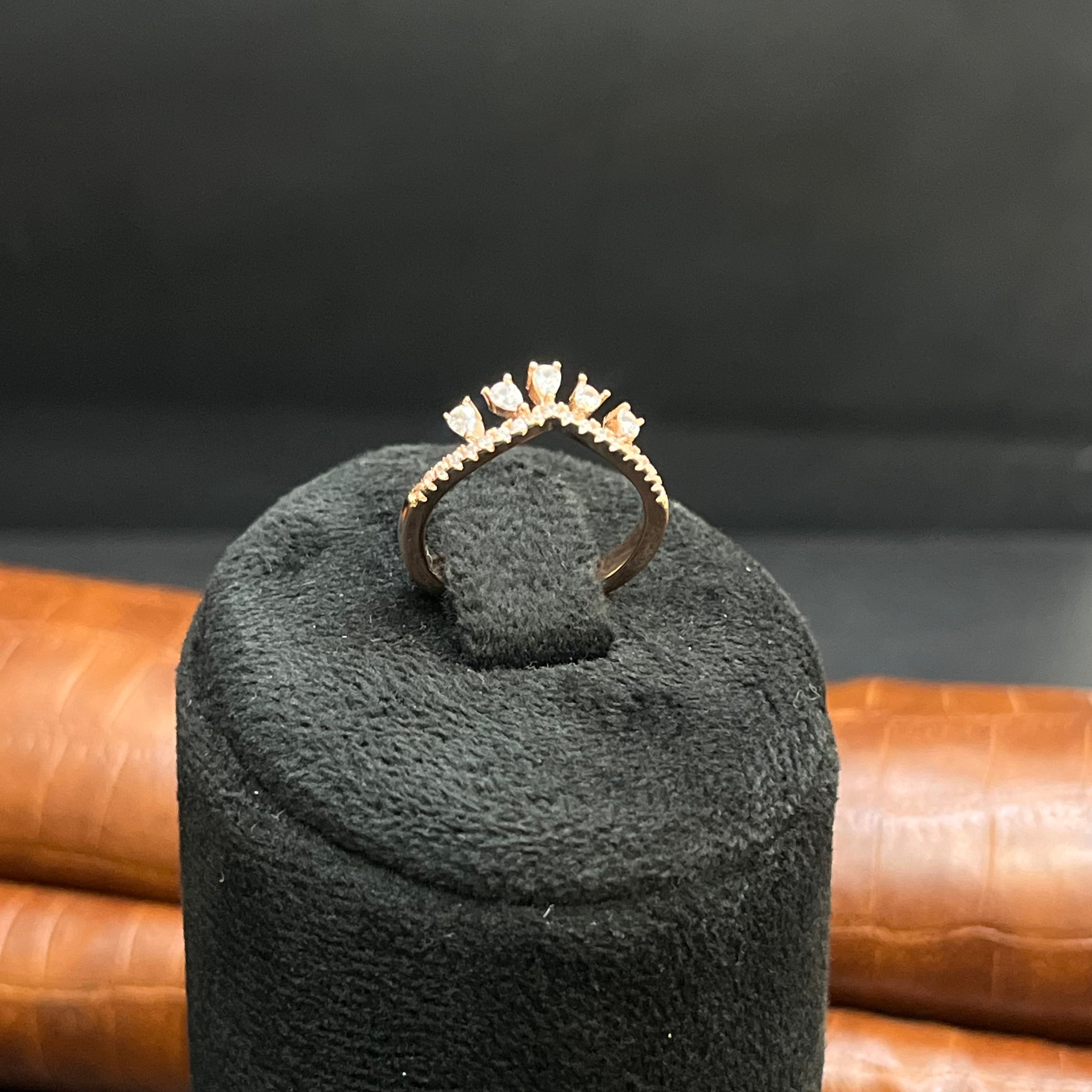 Silver Ladies Ring Queen Crown Rose Gold 925