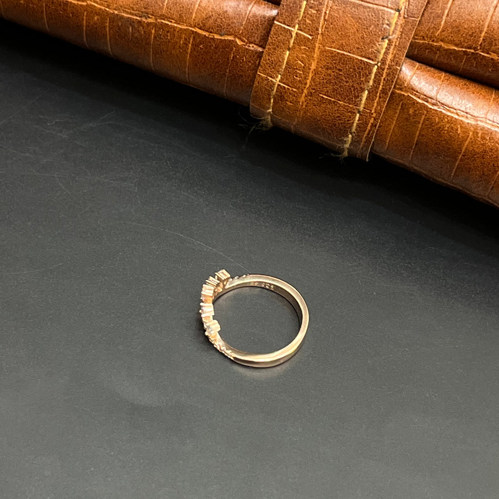 Silver Ladies Ring Queen Crown Rose Gold 925
