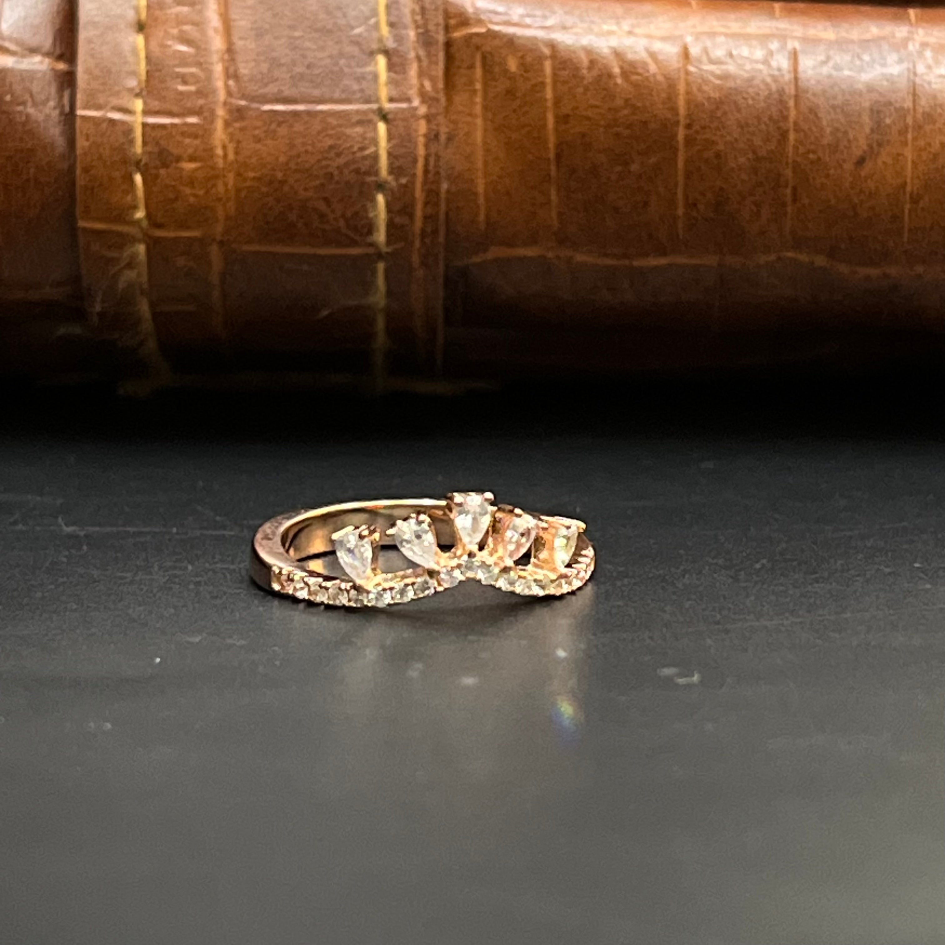Silver Ladies Ring Queen Crown Rose Gold 925