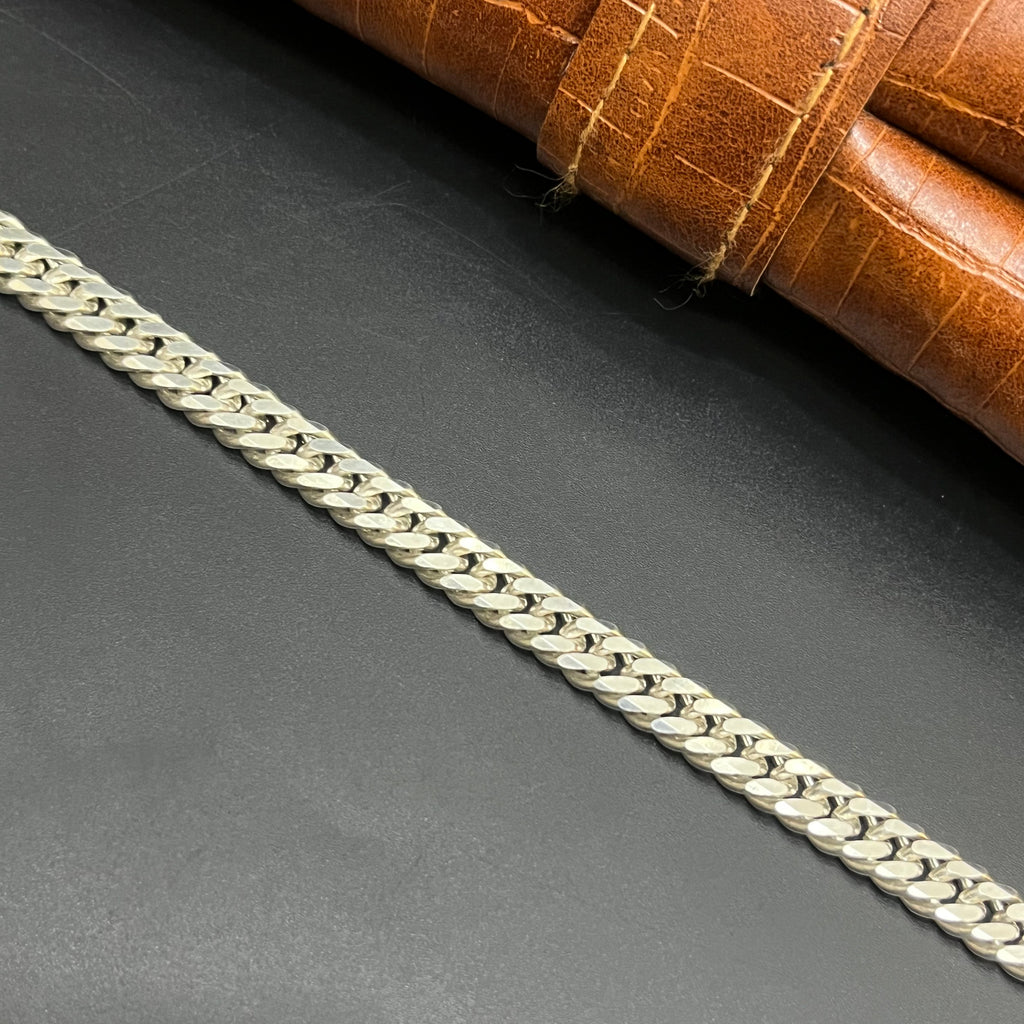 Silver Mens Bracelet Flat Kadap Uniform Link 925( pending)