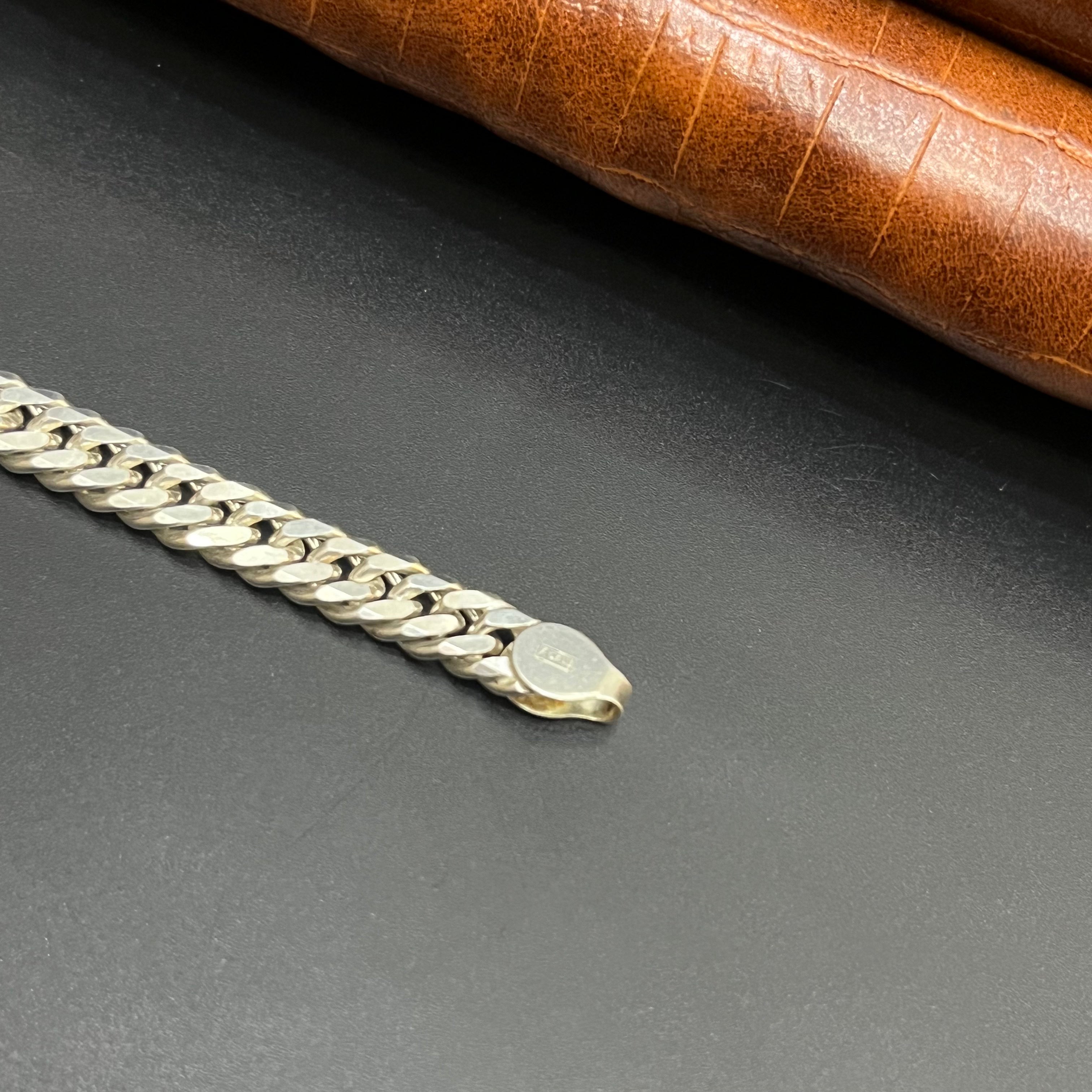 Silver Mens Bracelet Flat Kadap Uniform Link 925( pending)