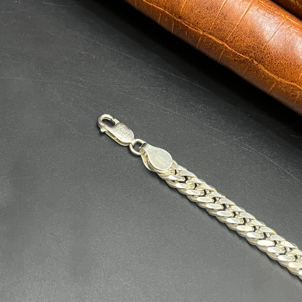 Silver Mens Bracelet Flat Kadap Uniform Link 925( pending)