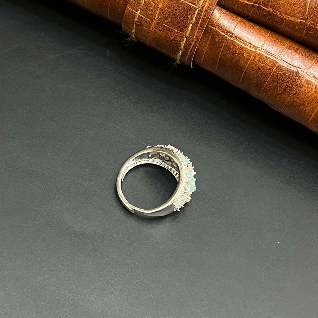 Silver Ladies Ring Fancy Multi Colour 925