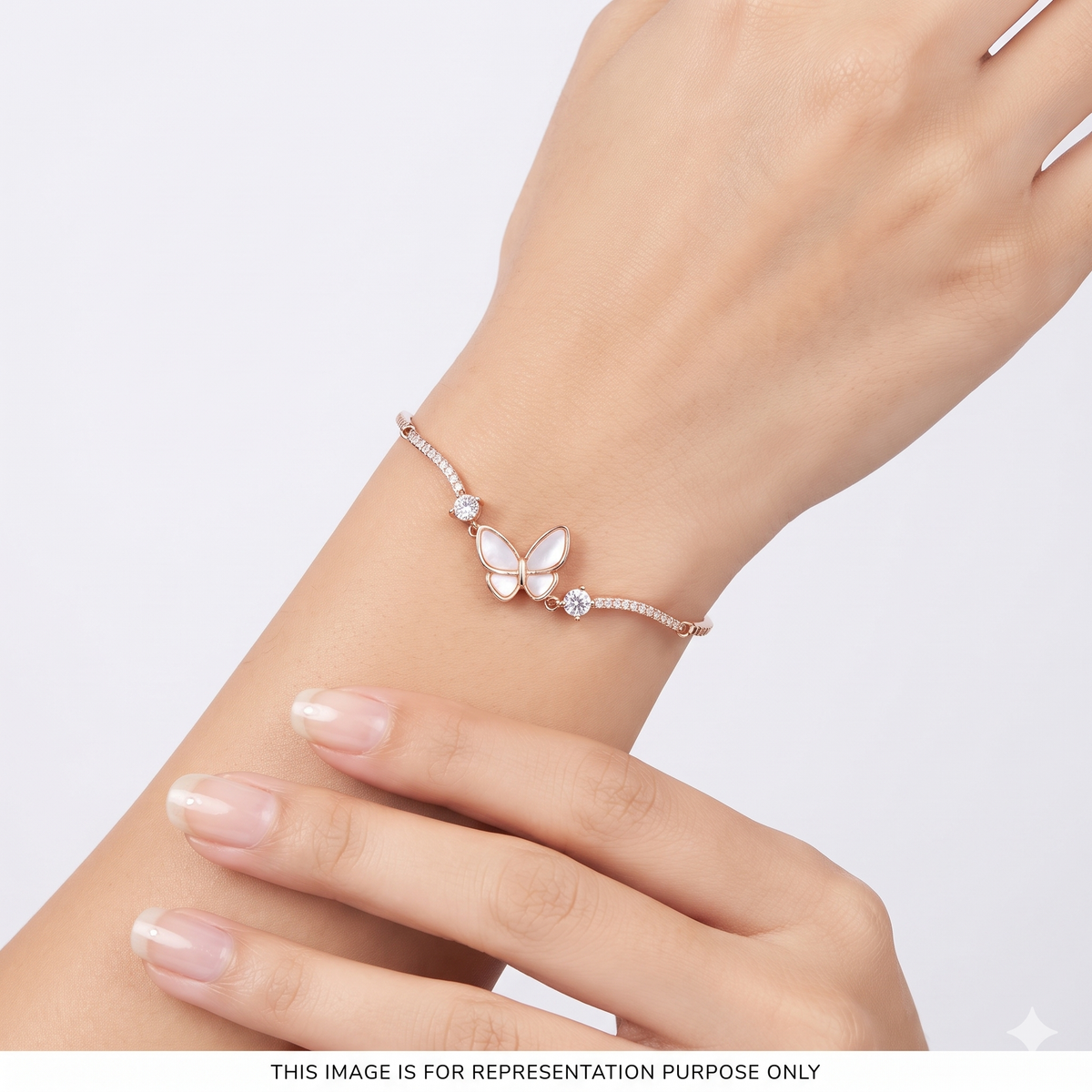 Silver Ladies Bracelet Butterfly Charms Fabulous 2 Rose Gold 925