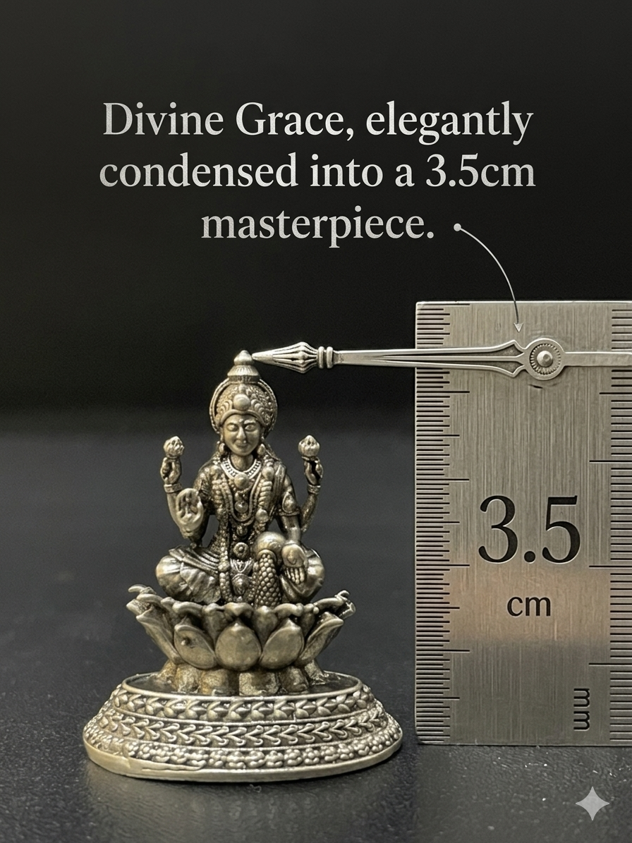 Silver Lakshmi Idol Solid Antique