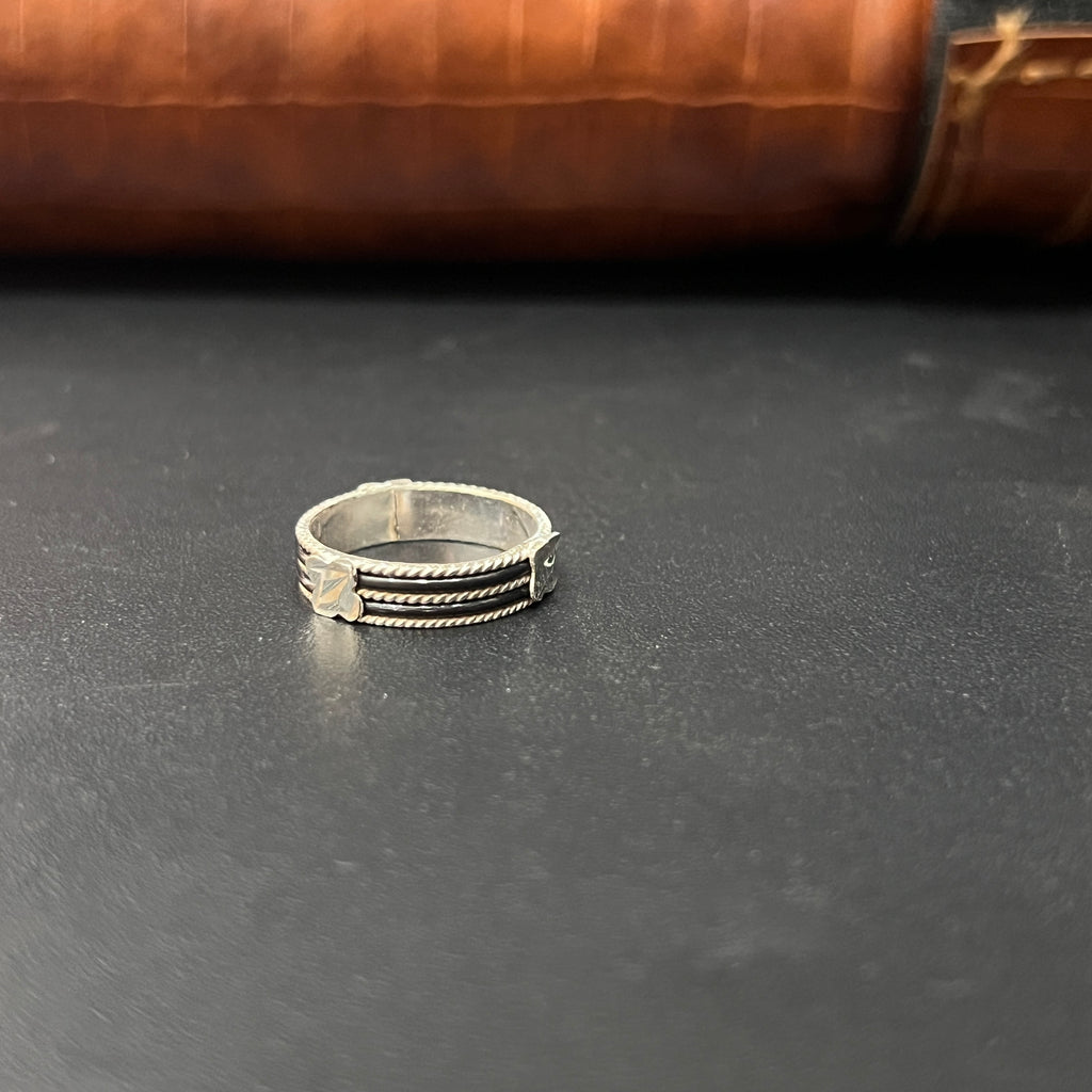 Silver Elephant Hair Ring Two Line