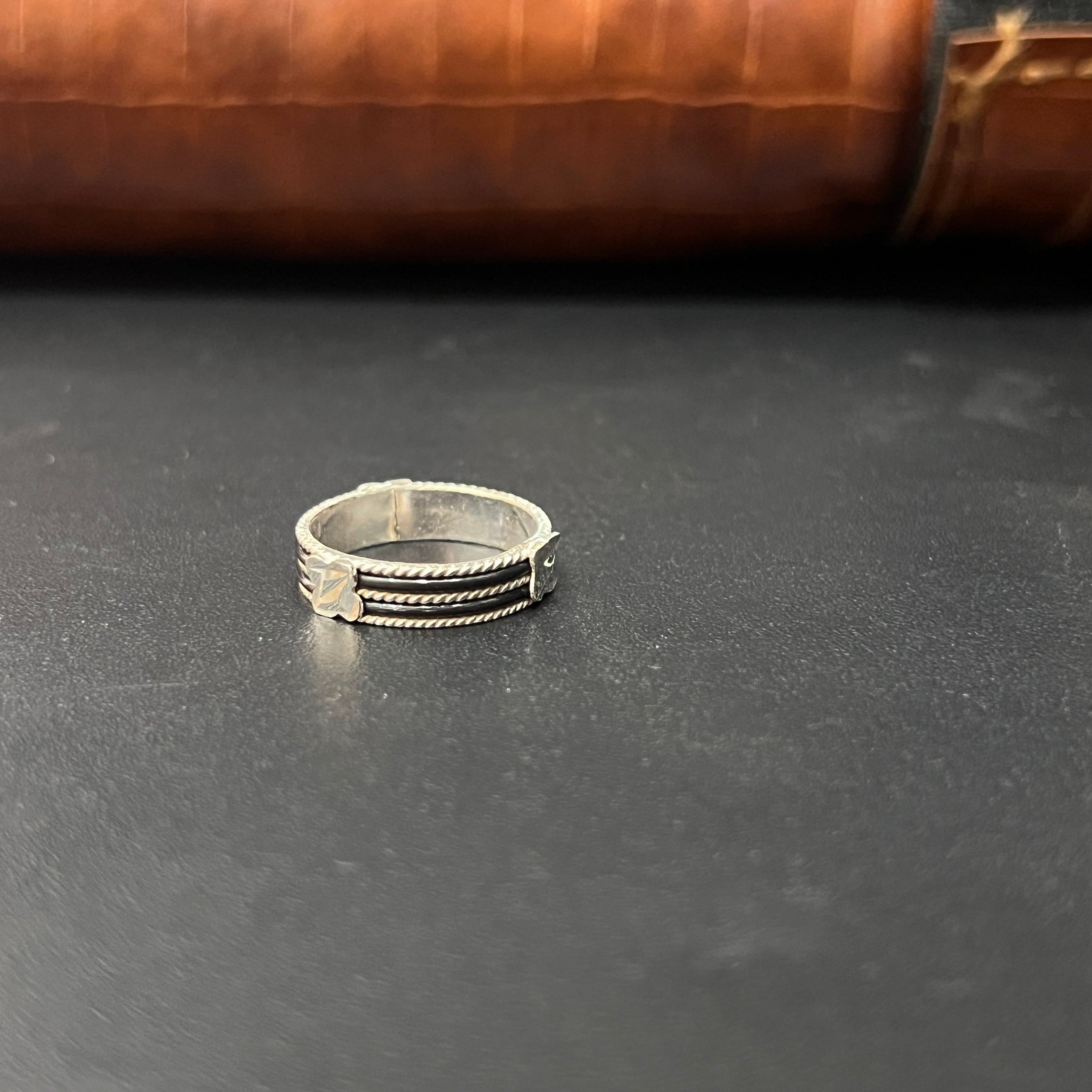 Silver Elephant Hair Ring Two Line