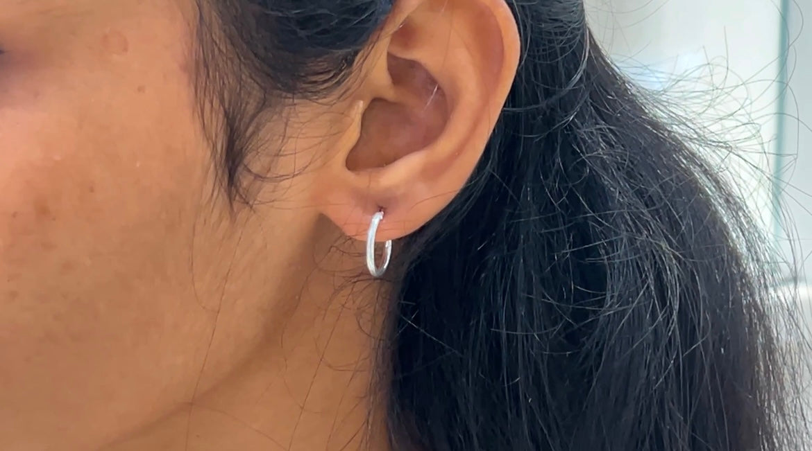 Silver Womens Earring (Earloops) Pair