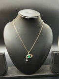 Ladies Pendant Chain  Green Hanging Evil Eye