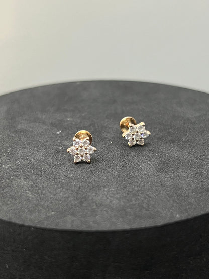 Studs _Rose gold White Stone