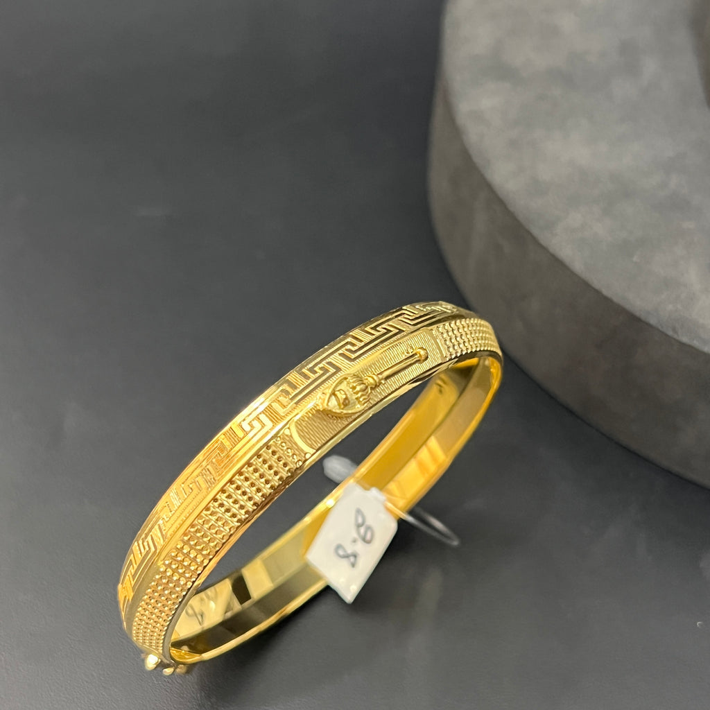 Silver Gents Vel Kada Gold Finished