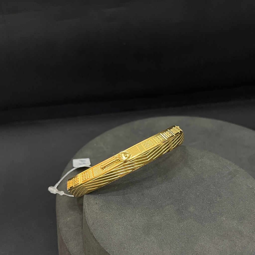 Silver Gents Vel Kada Gold Finished